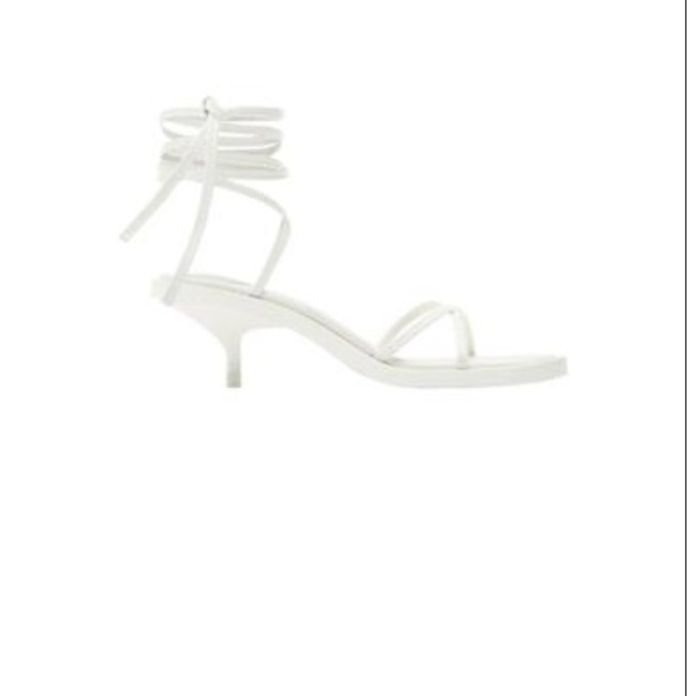 Zara leather white strappy sandal